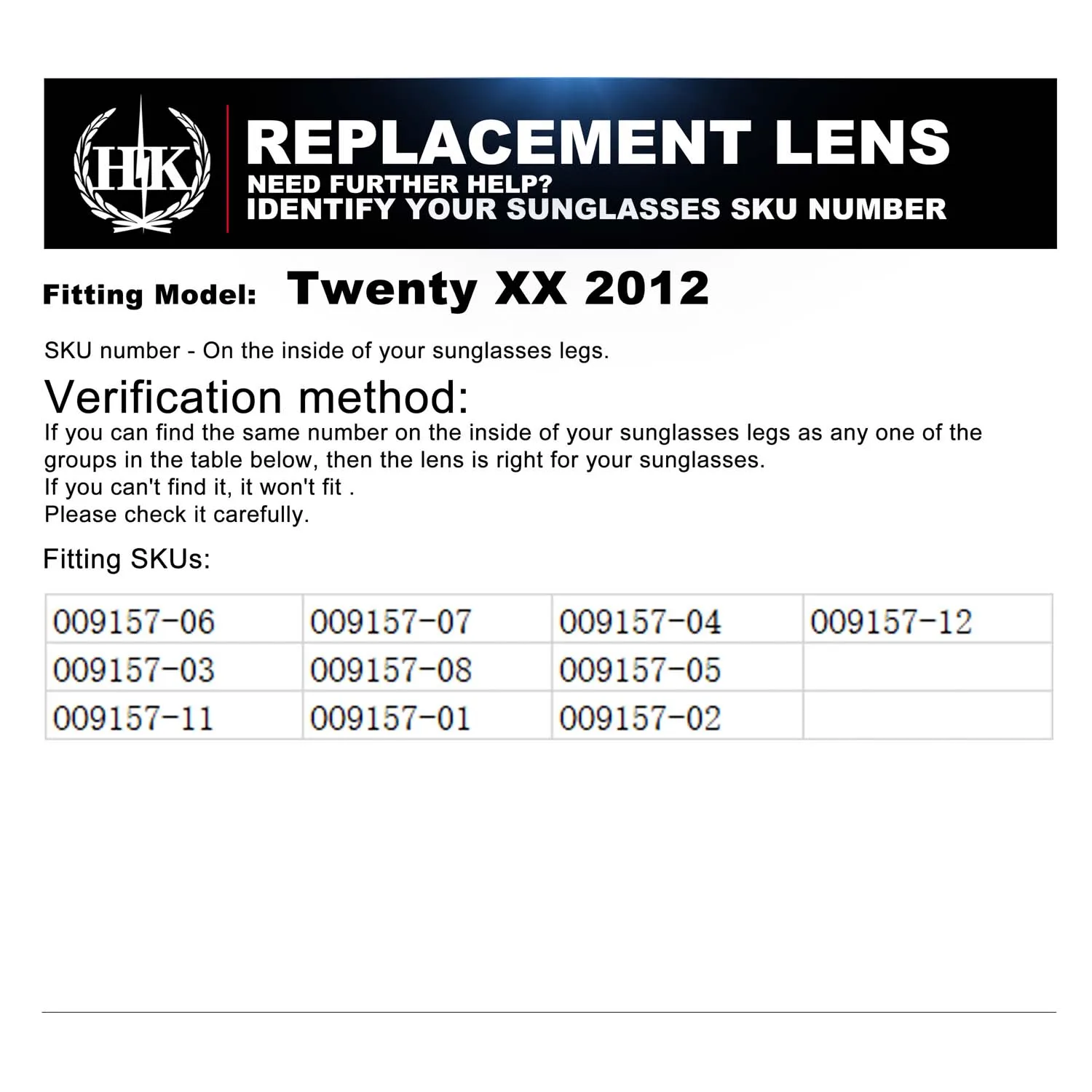 عدسات بديلة HKUCO لنظارات Oakleys OO9157 Twenty XX 2012 باللون الأزرق المستقطب