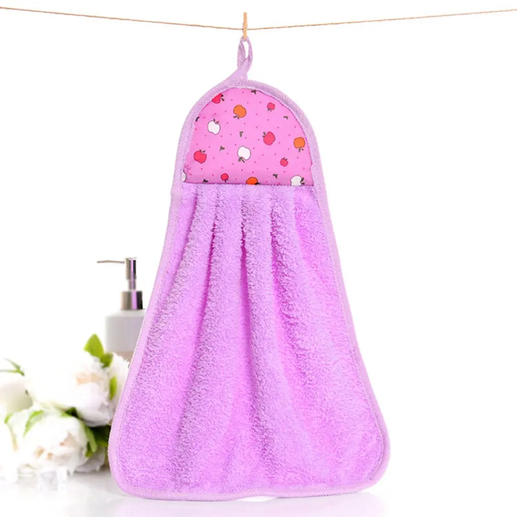 Hook Coral Fleece Towel Fashion Comfortable Soft Hanging Towel Strong Absorbent Towel Kitchen Towels