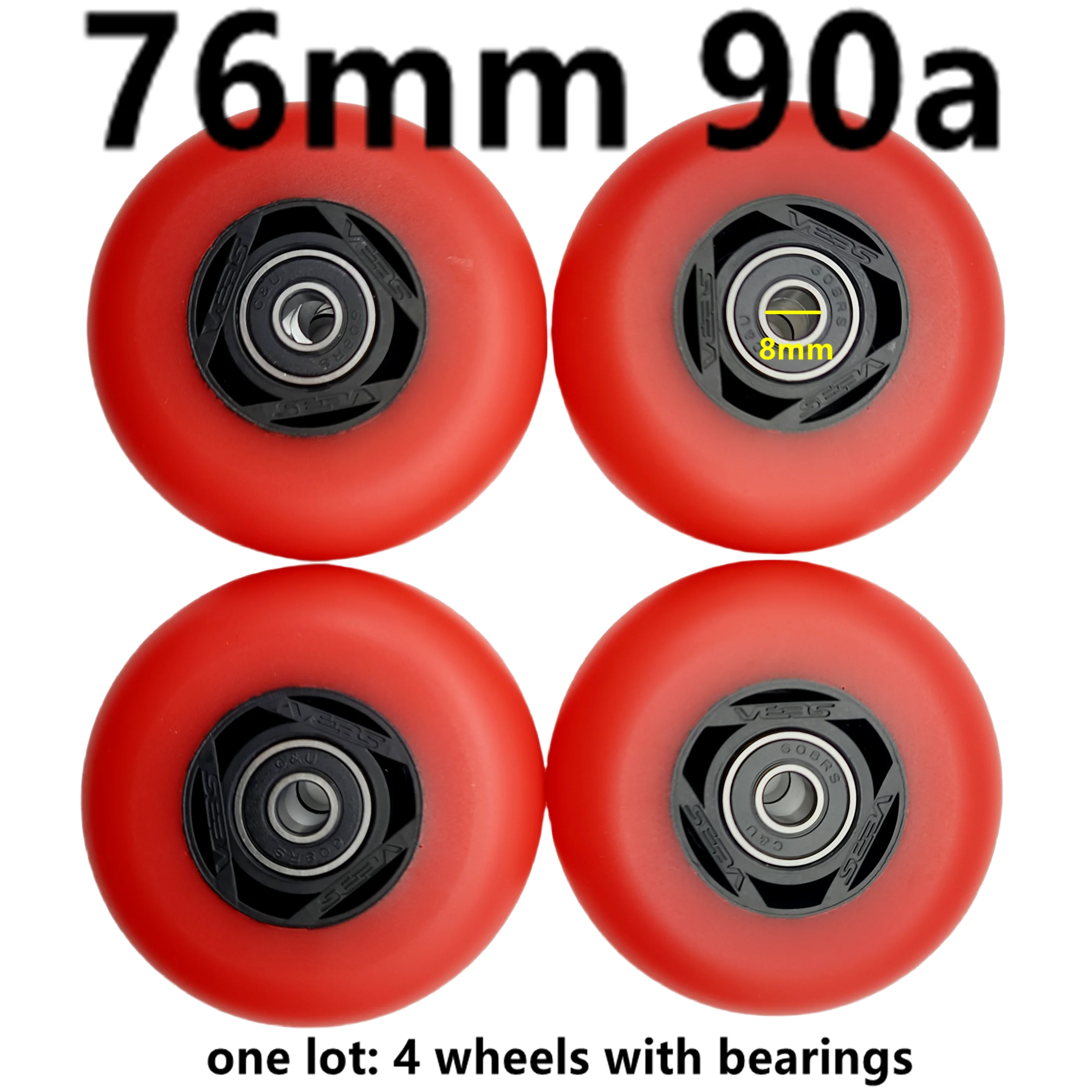 inline skate wheel roller wheel PU material 72mm 76mm 80mm 4wheels/lot