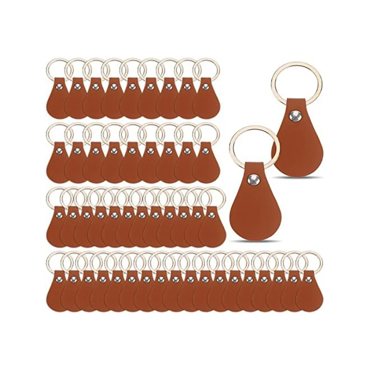 

50 шт., кожаные брелки для ключей