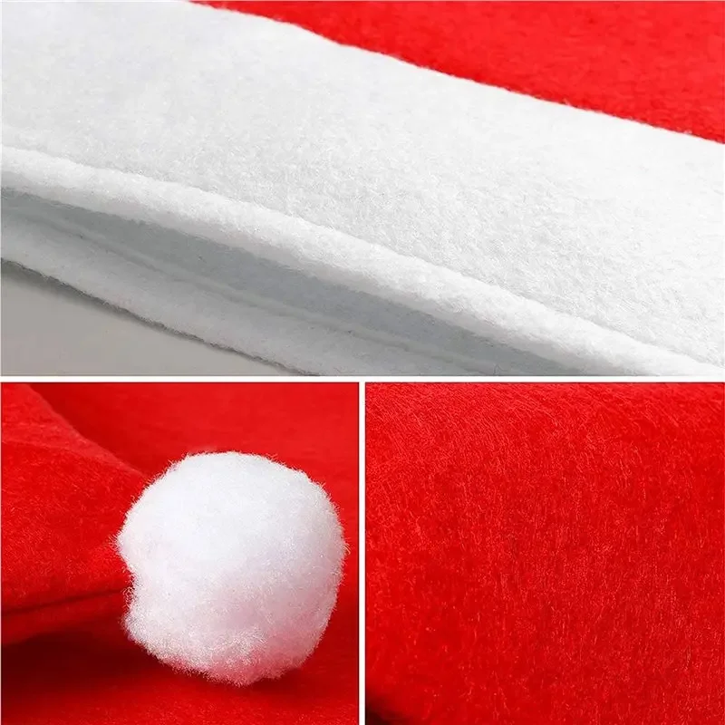 yesABDR-18 Pcs Christmas Chair Covers Santa Hat Chair Covers For Dining Room Holiday Christmas Decorations Red
