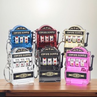 Creative Mini Fruit Slot Machine Casino Lucky Charm Jackpot Keychains Key Chain Pendant Slot Machine Keychain Novelty Gifts