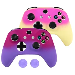 Compatible for Xbox One S/X Silicone Game Controller Grip Cover Anti-Slip Scratch-Resistant Gradient with Trigger Caps