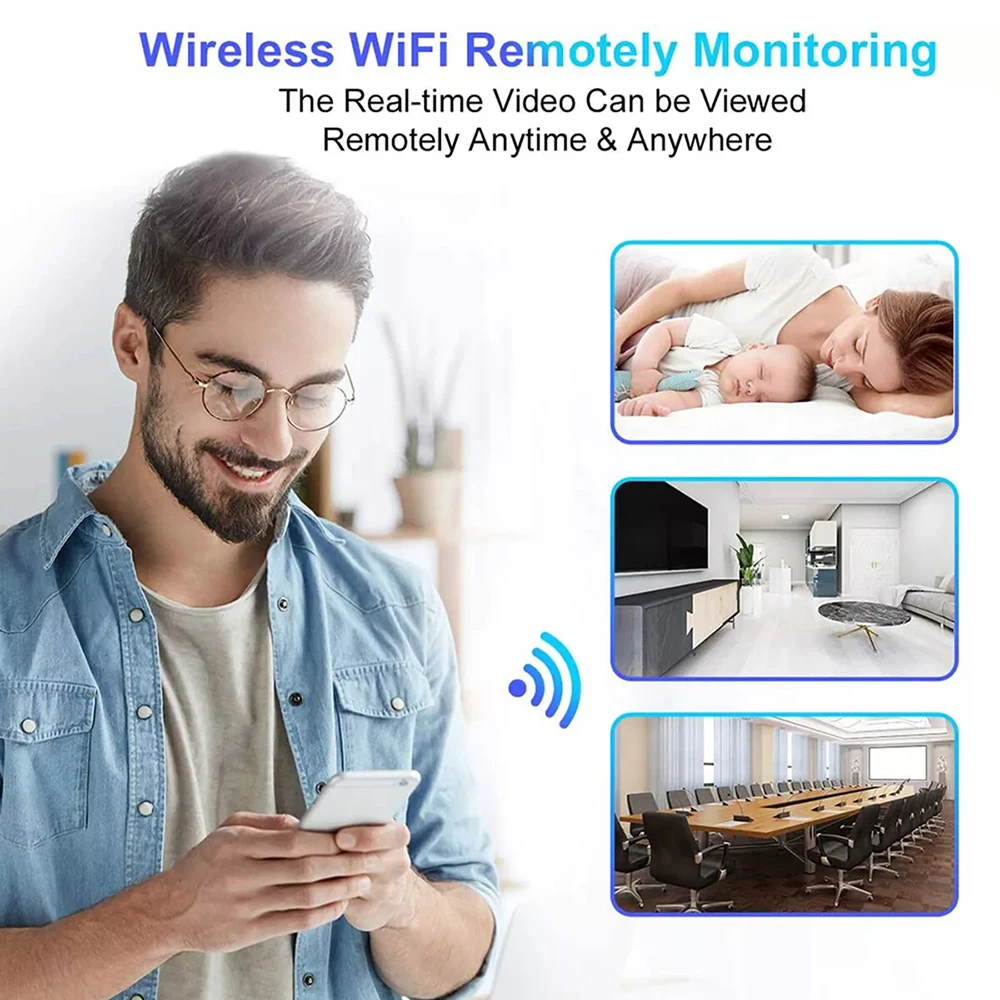 Мини-камера HD 1080P, Wi-Fi, беспроводная камера ночного видения с обнаружением движения, видео-аудиозапись, мини-IP-камера, видеокамера для умного дома