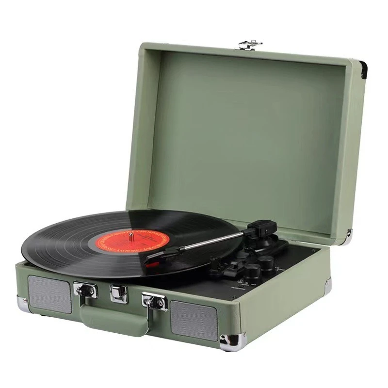 Retro Portable Vinyl Turntable, Handheld Record Player With Bluetooth Speaker Multi Function