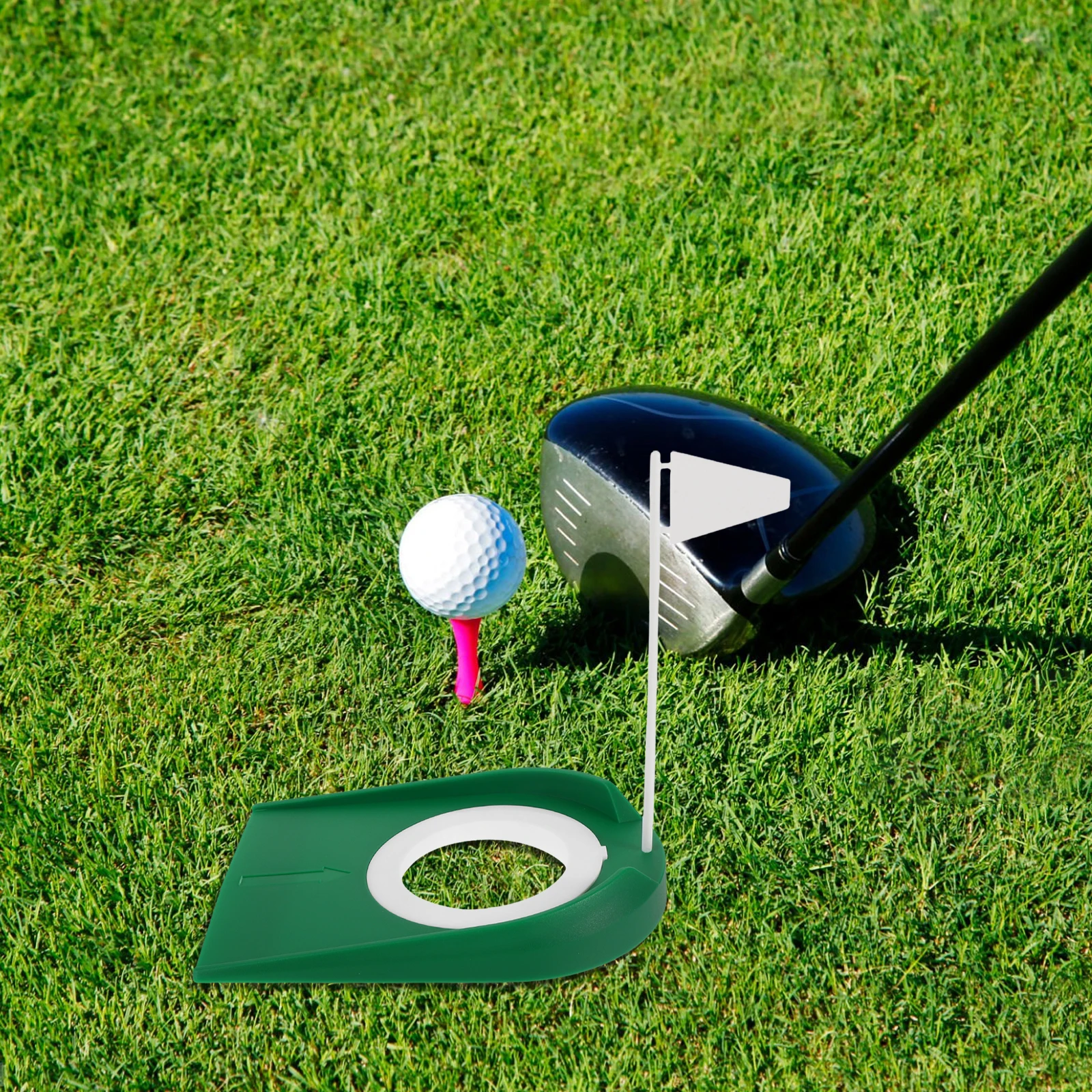

4pcs Putting Trainer Disc Hole Cups Flag Detachable Practice Tool Indoor Outdoor Training Equipment For Home Office Skill