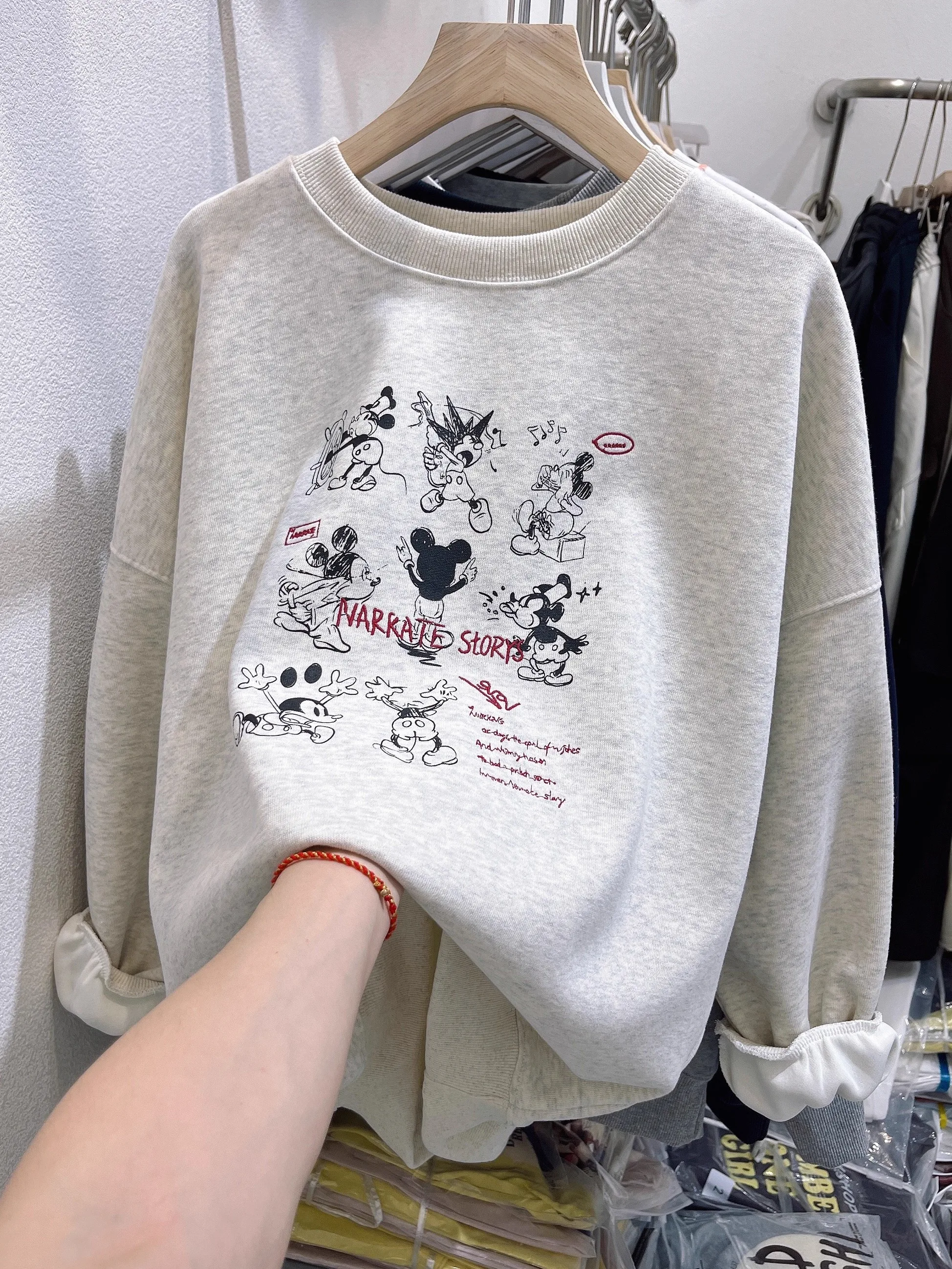 Tamanho grande 300 Pou Coreano Sle Cartoon Impresso Dog Sweatshirt Feminino Longo Sve Overhead irt Outono Faion Senhoras C...