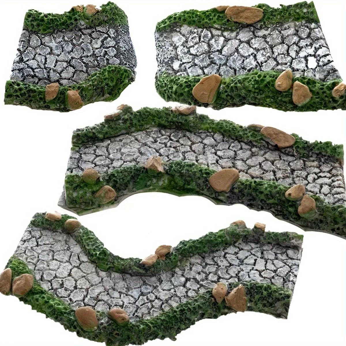 Simulazione Percorsi di pietra Modello Pietra di roccia curva Scena stradale Fata in miniatura Giardino Decorazione paesaggio domestico Accessori fai da te 1 PZ
