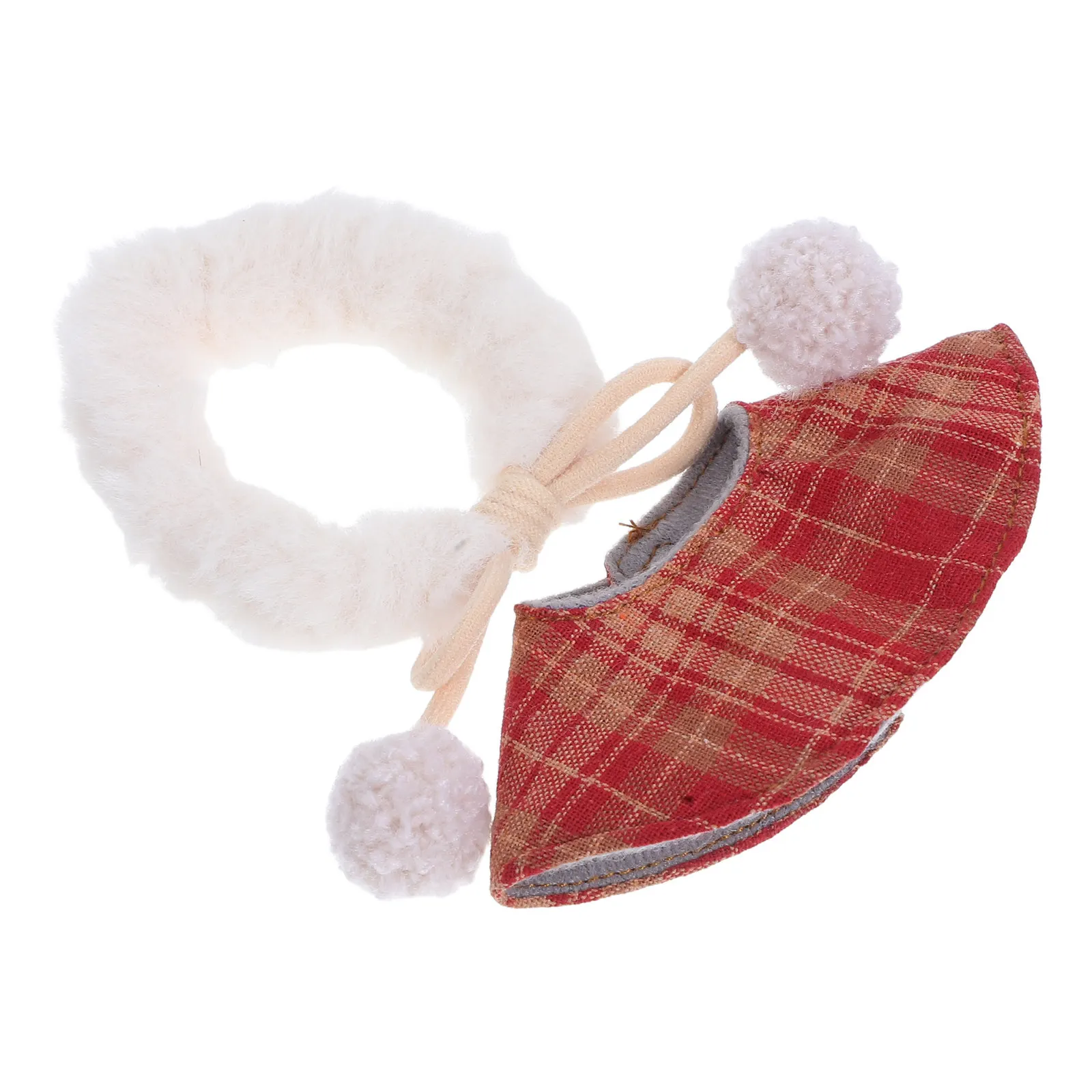 

Miniature Cape for Stuffed Animals Plaid Hooded Design Holiday Christmas Figure Cloak DIY Dress Up Clothes New Year