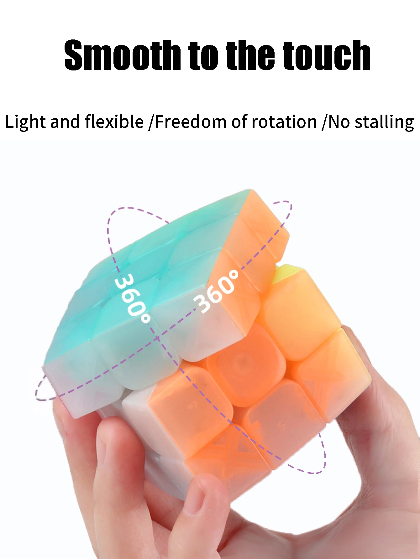 SENGSO Jelly Magic Cube 2x2 3x3 4x4 5x5 Cubo liscio Senza adesivo Puzzle Giocattoli educativi per principianti Cubo altamente colorato