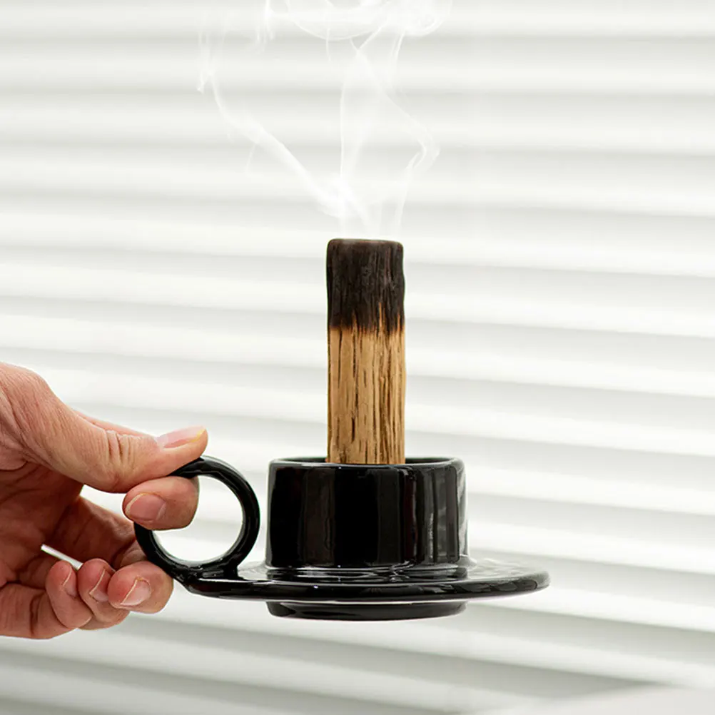 

Ceramic Holder Portable Mug Shaped Votive Stand Decorative Home Accessory for Festivals Meditation Relaxation