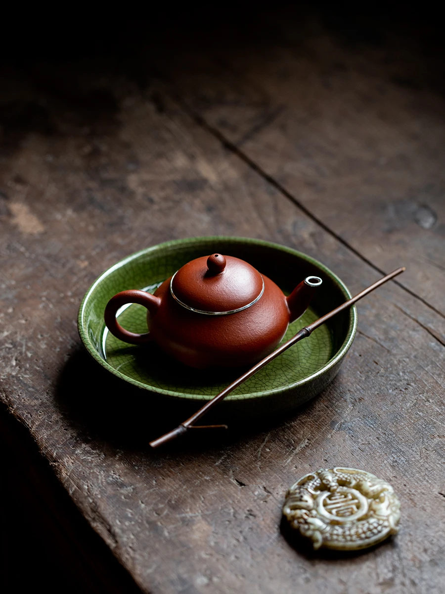 

Antique Sle Cerc Tea Tray Qi White Zhangyao Cerc een Tea Plate Perfect for Dry Brewing round Design Versatile Use