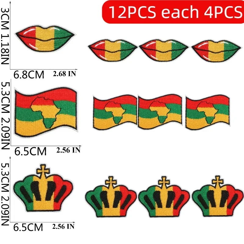 10/12PCS Wholesale Team Loyalty Embroidery Patches Red, Yellow, Green Color Style Iron on For Work Uniform DIY Decoration