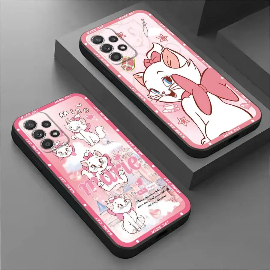 Art Disney Marie Cat Phone Case for Samsung Galaxy A54 A53 A16 5G A55 A72 4G A71 A52 A52s A51 5G A70 A70s A21s A41 A31 Cover