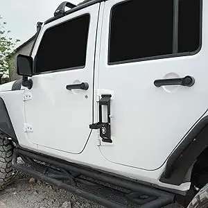 Hooke Road JK Türscharnier-Trittstufe, Metall-Klappfußpedal mit Sternzeichen für 2007-2018 Jeep Wrangler JK & JKU – Detail 2