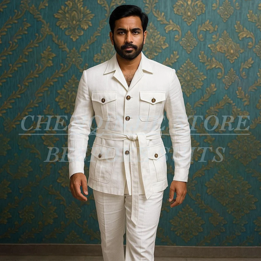 

Elegant Men's 2 Piece Suits Chic Single Breasted Notch Lapel Skinny Male Clothing Formal Wedding Jacket Pants Costume Homme