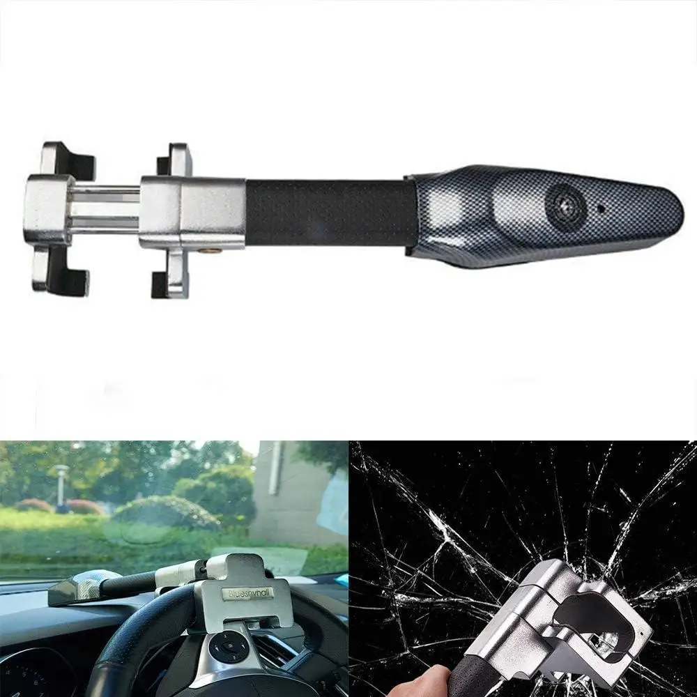 Universal Car Steering Wheel Lock Security Car Anti Theft Safety Alarm Lock Retractable Anti Theft Protection T-Locks Car Lock