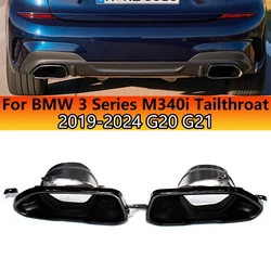 For 2019 to 2024 BMW 3 Series G20 G21 M340i exhaust pipe original car square mouth black tail mouth muffler tip nozzle