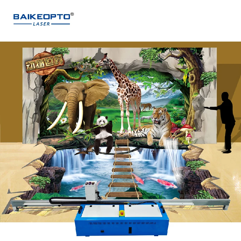 3*DX10 Wall and Floor 2 in 1 Print On Metal Ceramic Glass Inkjet Printer 3D UV Integrated Printing Machine