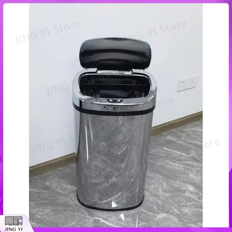 60L Smart Trash Can Automatic Sensor Waste Bin Touchless Oval Garbage Can for Kitchen Bathroom Home Office Large Capacity