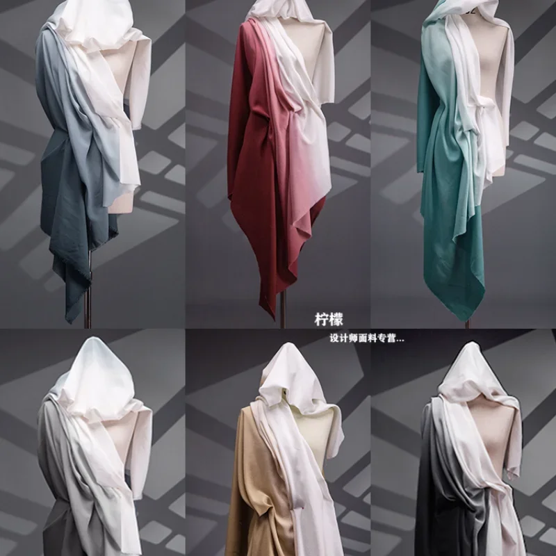 Soft Gradient Artificial Rayon Linen Fabric for Hanfu Skirt Clothing Wholesale Cloth Per Meter Apparel Sewing Diy Materia