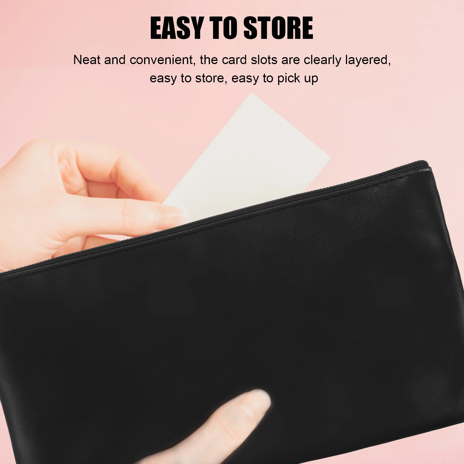 

2Pcs Money Bags PU Zipper Wallet Cash Receipt Coin Pouch Convenient for Travel Money Bag Wallet for Women