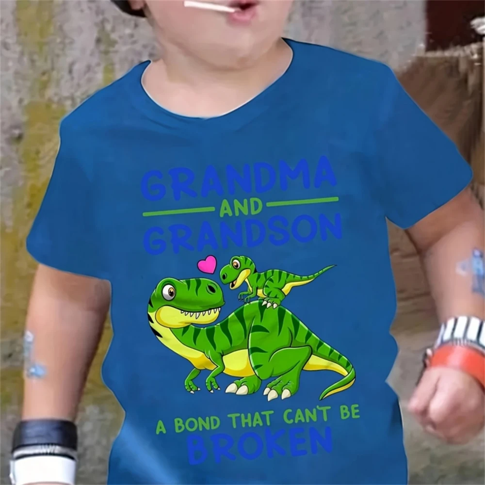 Ropa de verano para bebé, camisetas con estampado de dinosaurio, camiseta de manga corta para niño, camisetas de moda, camisetas de dibujos animados para niño 2024