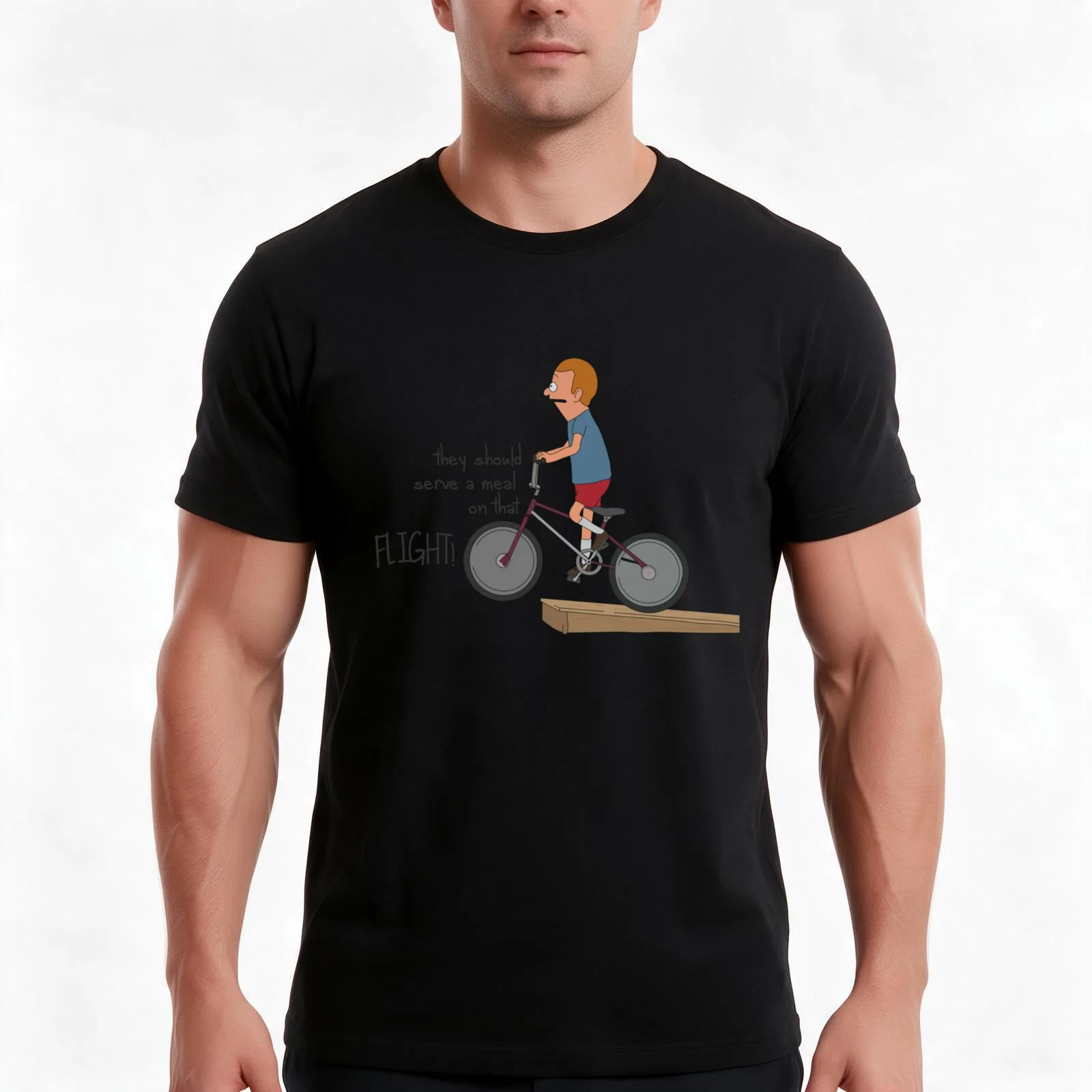 Regular Size Rudy Bike jump T-Shirt, Summer Casual Cotton Tee, Oversized Streetwear Tops, Vintage Graphic Print, 100% Cotton