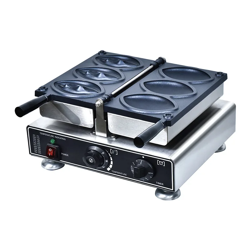 Commercial three-grid abalone burner electric six-grid female waffle maker