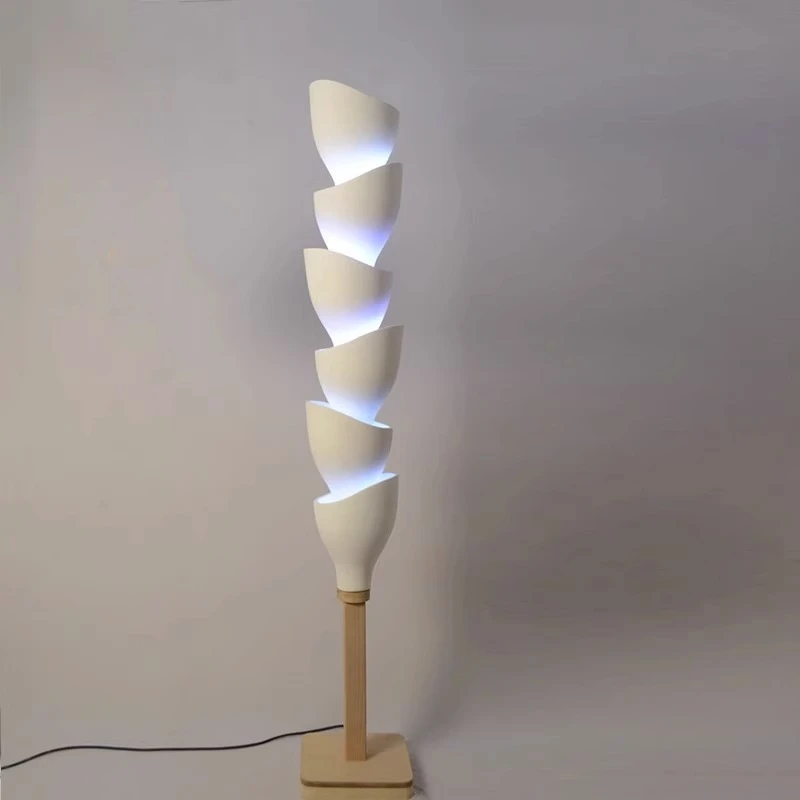 YyhcYyhcModern Simple Creative Personality Living Room Floor Lamp Cream Wind Bedroom Atmosphere Vertical Lighting