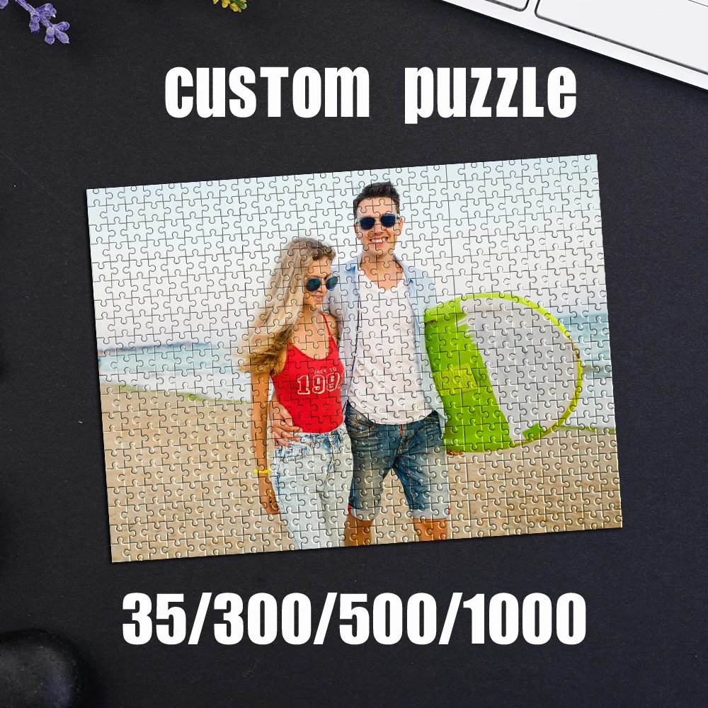 Personalisiertes individuelles Fotopuzzle zum Selbstgestalten, Paar beim Surfen am Meer, DIY-Lernspielzeug für Erwachsene, Dekoration, Sammlerstück, Geschenk