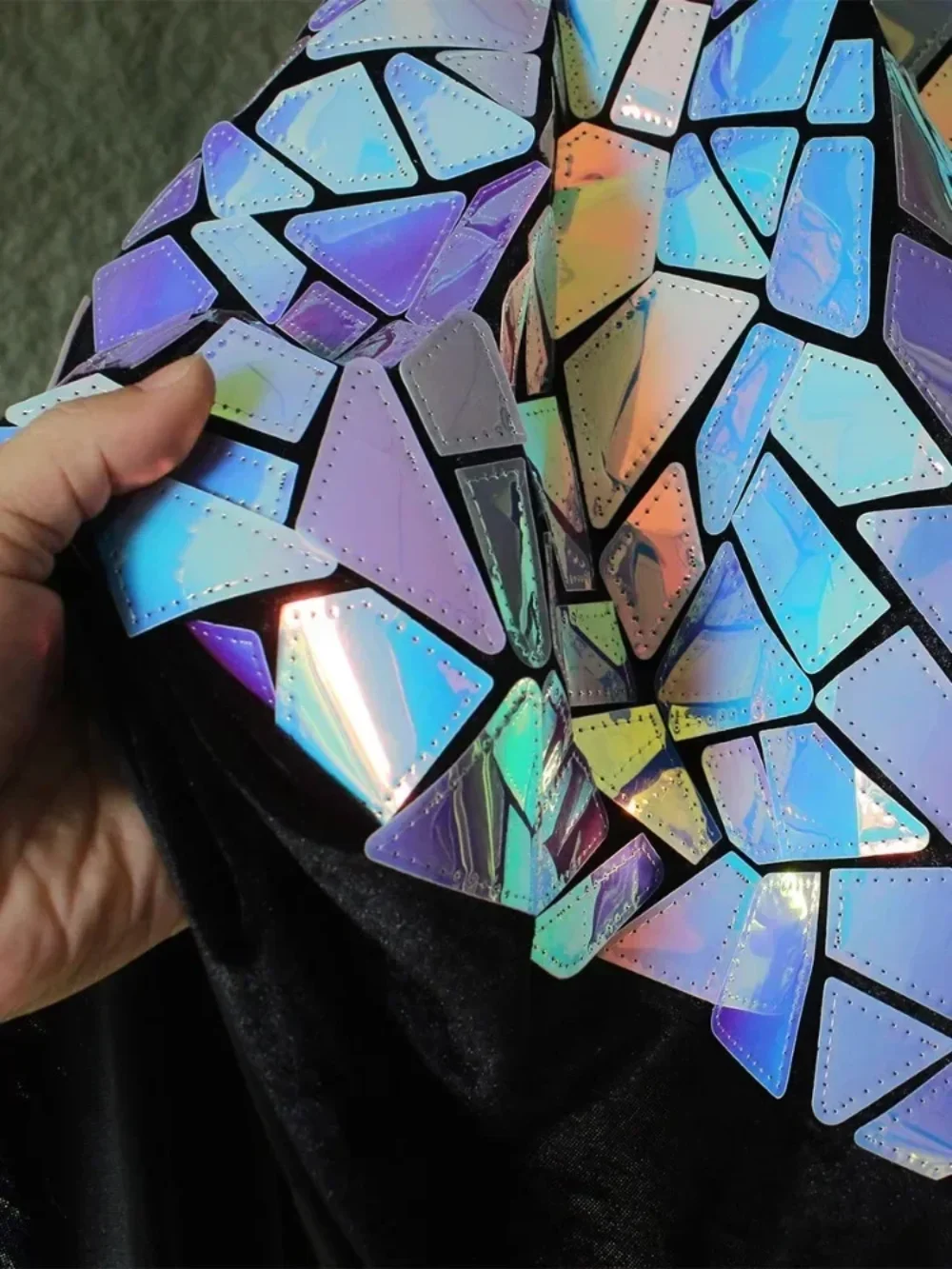 

Leather Large Velvet Sequin Fabric for Background Decoration Performance Clothing Designer By The Yard Cloth Diy Material