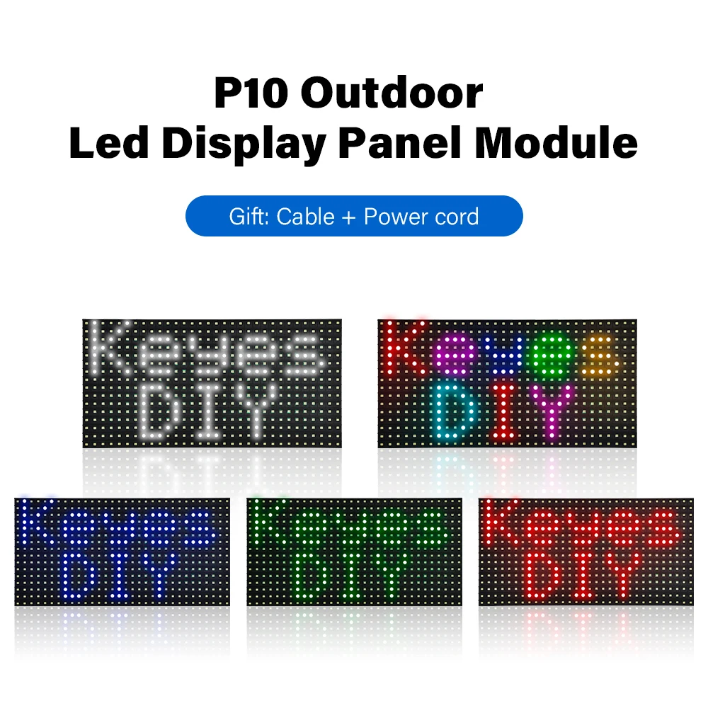 Keyestudio P10 Outdoor Led Display Panel Module With Cable+Power Cord Multiple Colors Optional