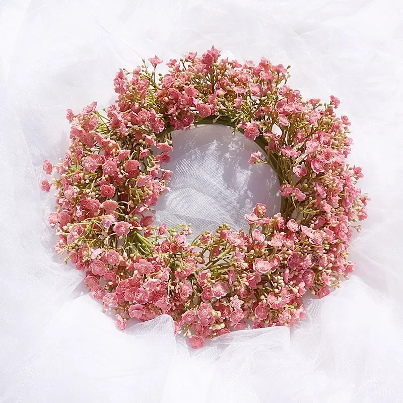 Artificial Gypsophila Wreath Base Rattan Home Decor Wedding Wreath Flower Home Door Decoration Wedding Centerpieces for Tables