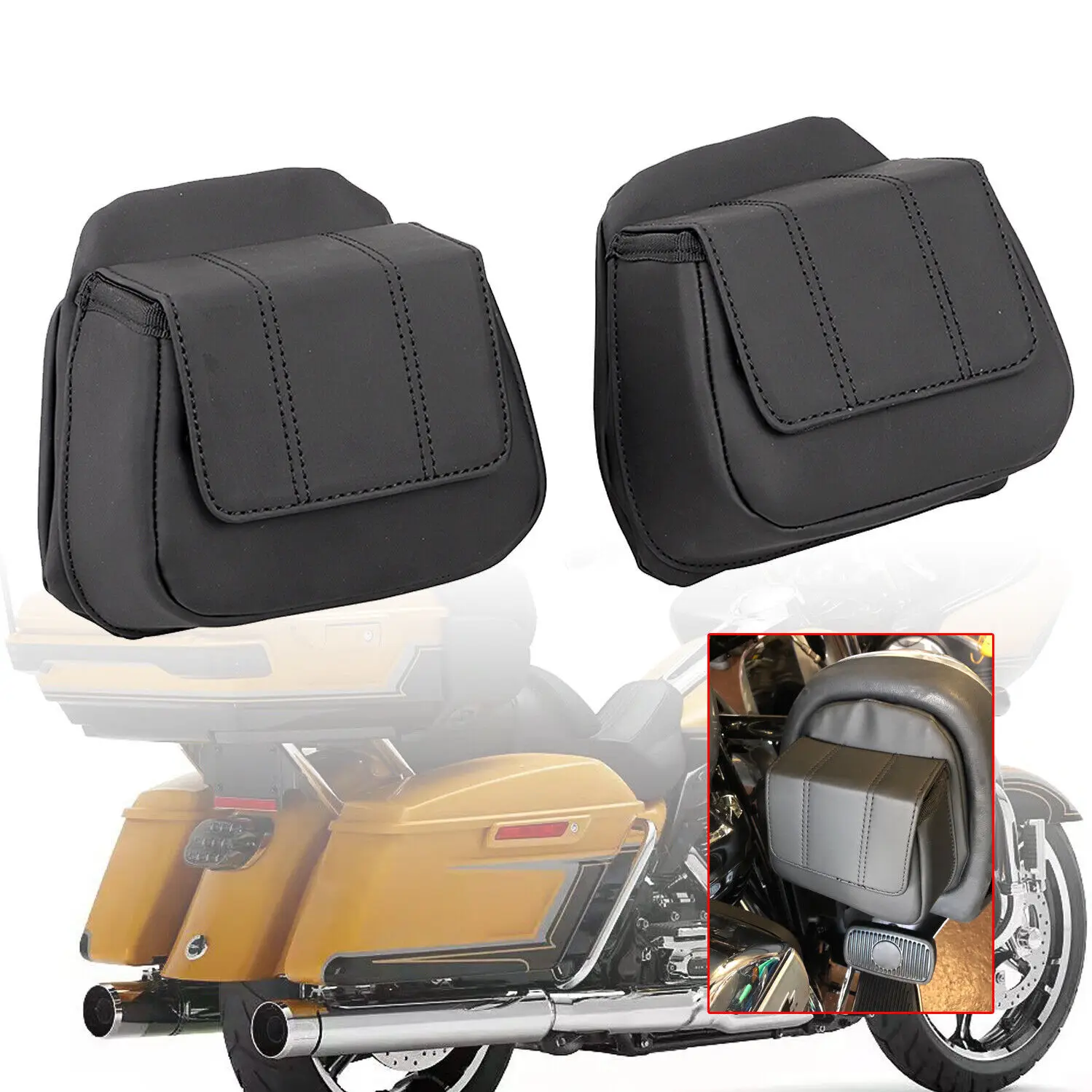 1Pair Motorcycle For Harley Fairing Lower Glove Box Door Pocket Bag Trike Road Street Glide Ultra Limited Anniversary FLHTKSE