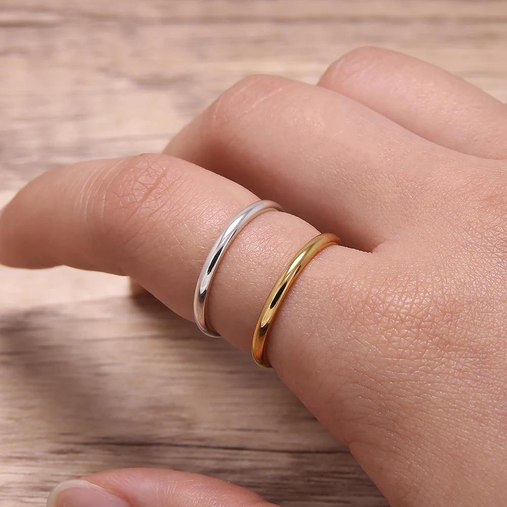 Anéis de prata esterlina 925 pura real para mulheres e homens simples casal anel suave aliança de casamento para amantes nome grátis gravado