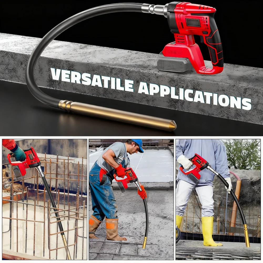 Cordless Electric Concrete Vibrator  Shaft Rod Handheld Concrete Vibrating Mix Concrete Tool For milwaukee Battery power tools