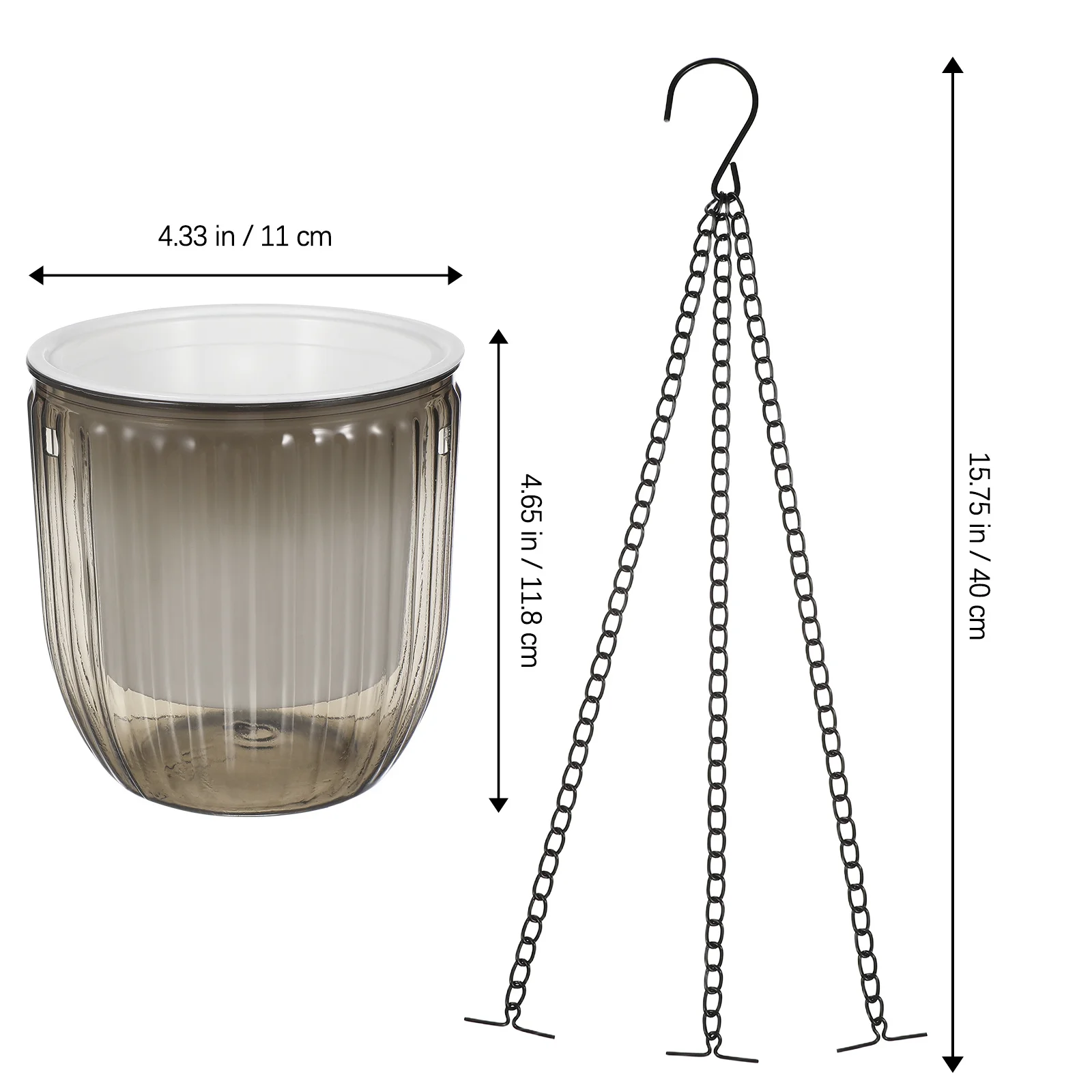 

2Pcs Hanging Plant Pots Self Watering Indoor Outdoor Transparent Elegant Design Automatic Water Absorbing Space Saving