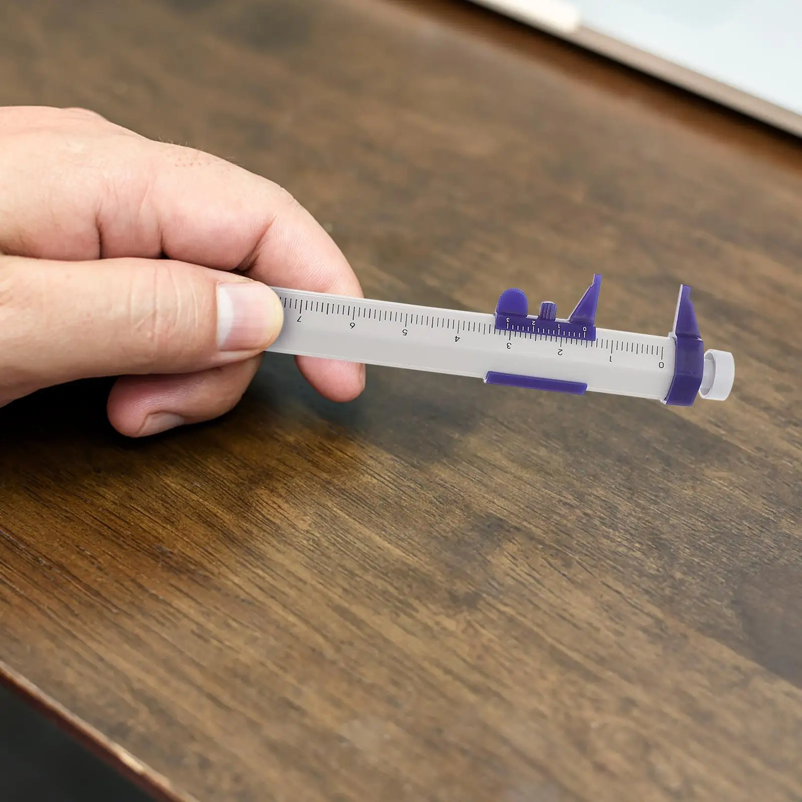 8pcs 다기능 버니어 캘리퍼스 볼펜 플라스틱 눈금자 학생 스케일 볼펜 편지지 휴대용 쓰기 도구