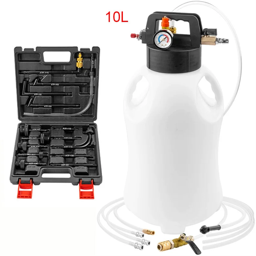 15Pcs Oil Refill Filling ATF Adapters 10L Pneumatic Transmission Oil Refilling Tool Dispenser Pump Kit