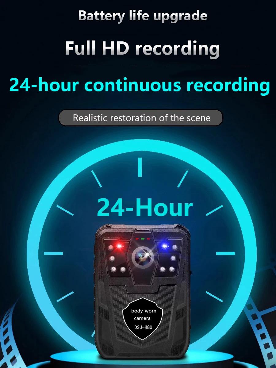 Picture 5: 24H Loop Record Body Camera 1080P/1296P Full HD One Click Recording Night Vision Law Enforcement Camcorder 2.0-inch Screen New