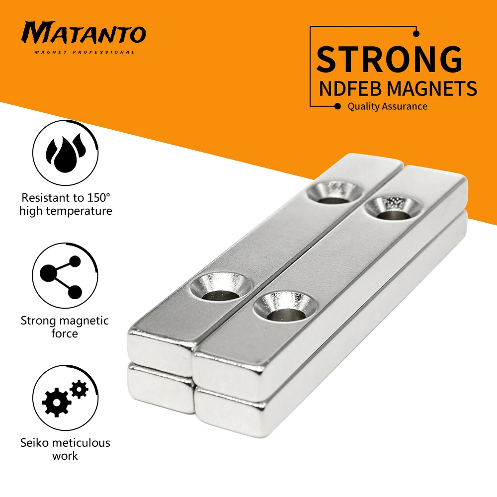 

1/2/5/10/15/20PCS 60x10x5-5mm Block Powerful Strong Magnetic Magnets Holes 5mm 60x10x5-5 Strip Neodymium Magnets 60*10*5-5