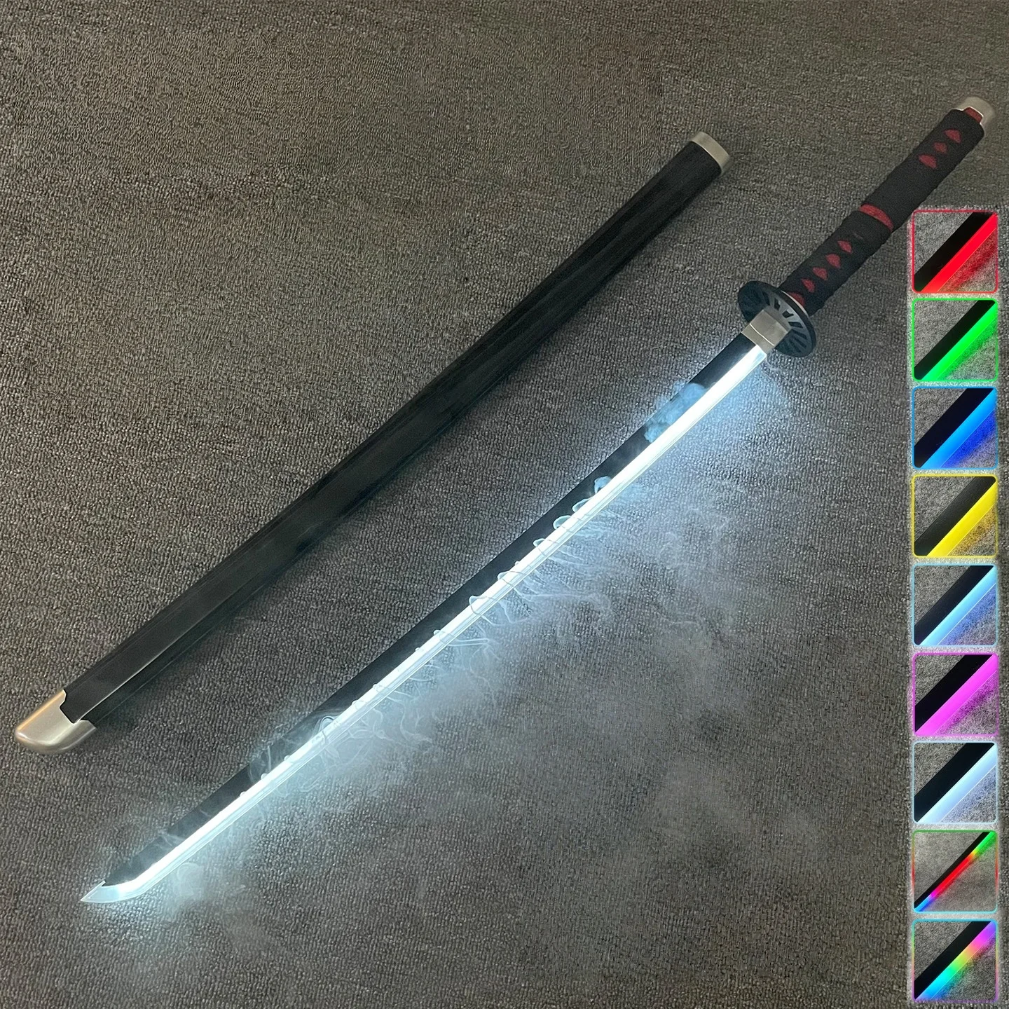 40 inch Vapor Demon Slayer Katana Glow Yoriichi Zwaard Anime Cosplay Echte Japanse Katana Originele Samurai Led Lightsabre Gift