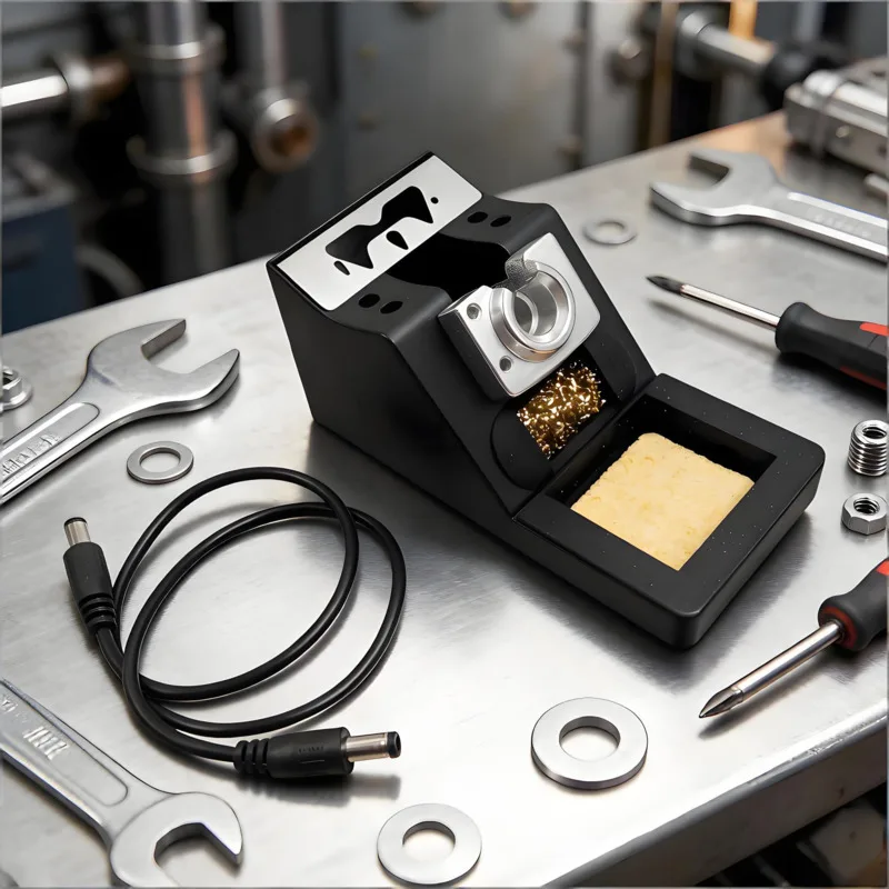 Heavy Duty Soldering Iron Stand Holder with Metal Base Sponge Compatible BGA with C210/C245 Tips Repair Station Tool Accessories