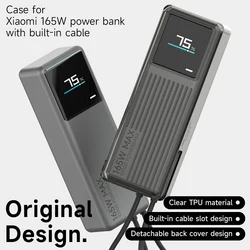 For Xiaomi 165W Power Bank TPU Case Anti-Scratch Protective Coverfor Xiaomi 10000mAh with Built in USB C Cable Portable Charger