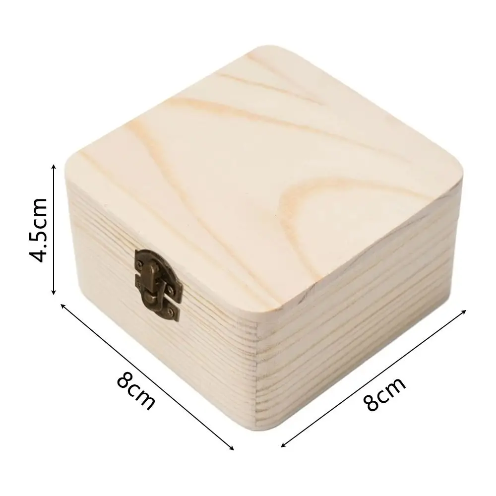 Small Size Wooden Packing Box Plain Natural Jewelry Storage Box Handmade Square Gift Box Jewelry and Small Item Storage