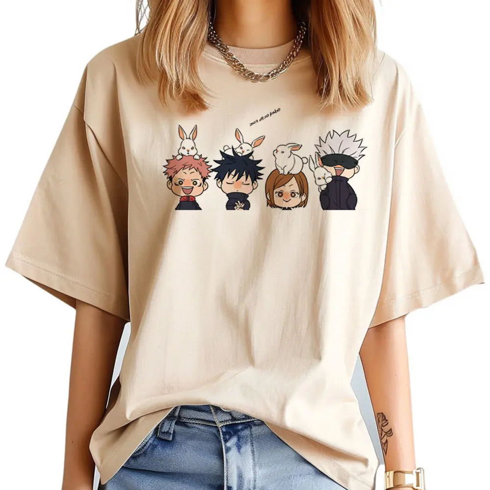 Jujutsu Kaisen Gojo top tees women Retro Grunge Graphic streetwear t-shirt Breathable Classic Grunge Vintage University Pastel