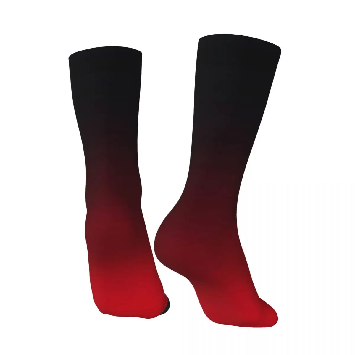 Calcetines degradados minimalistas Unisex, medias antideslizantes, rojo brillante y negro, diseño de invierno, novedad