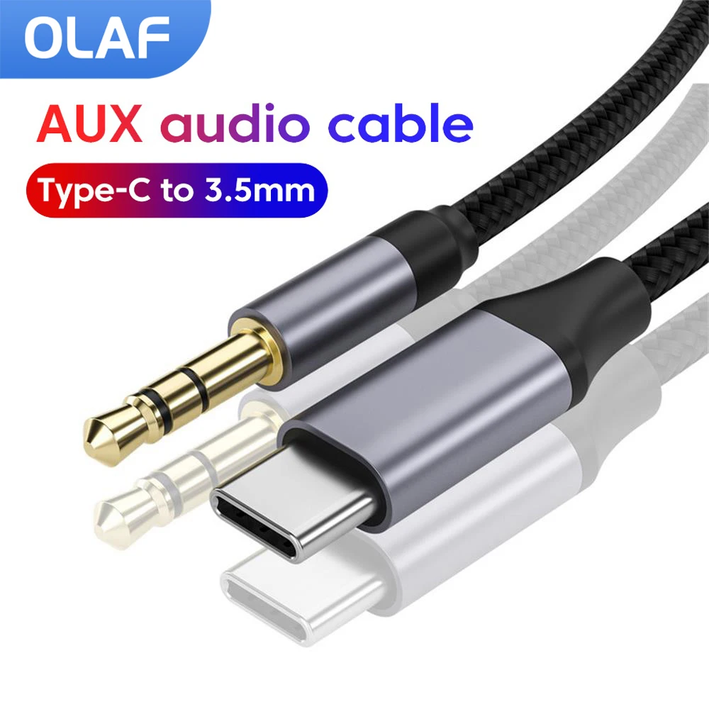 AUX Audio Cable Type C USB C To 3.5mm Jack AUX Cord Car Speaker Headphone Adapter For Iphone15 16 Samsung Type C Cable Converter