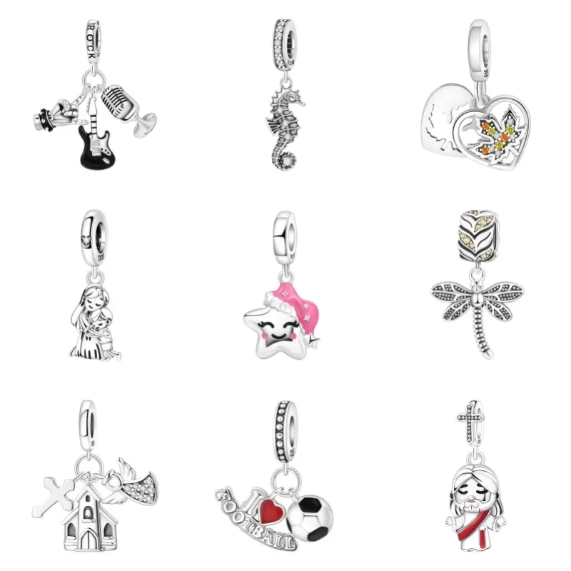 

MISEFF, новый браслет из стерлингового серебра 925 пробы 10, стильный морской конек, бабочка, подвески, бусины для DIY, женские вечерние ювелирные изделия, изготовление подарков